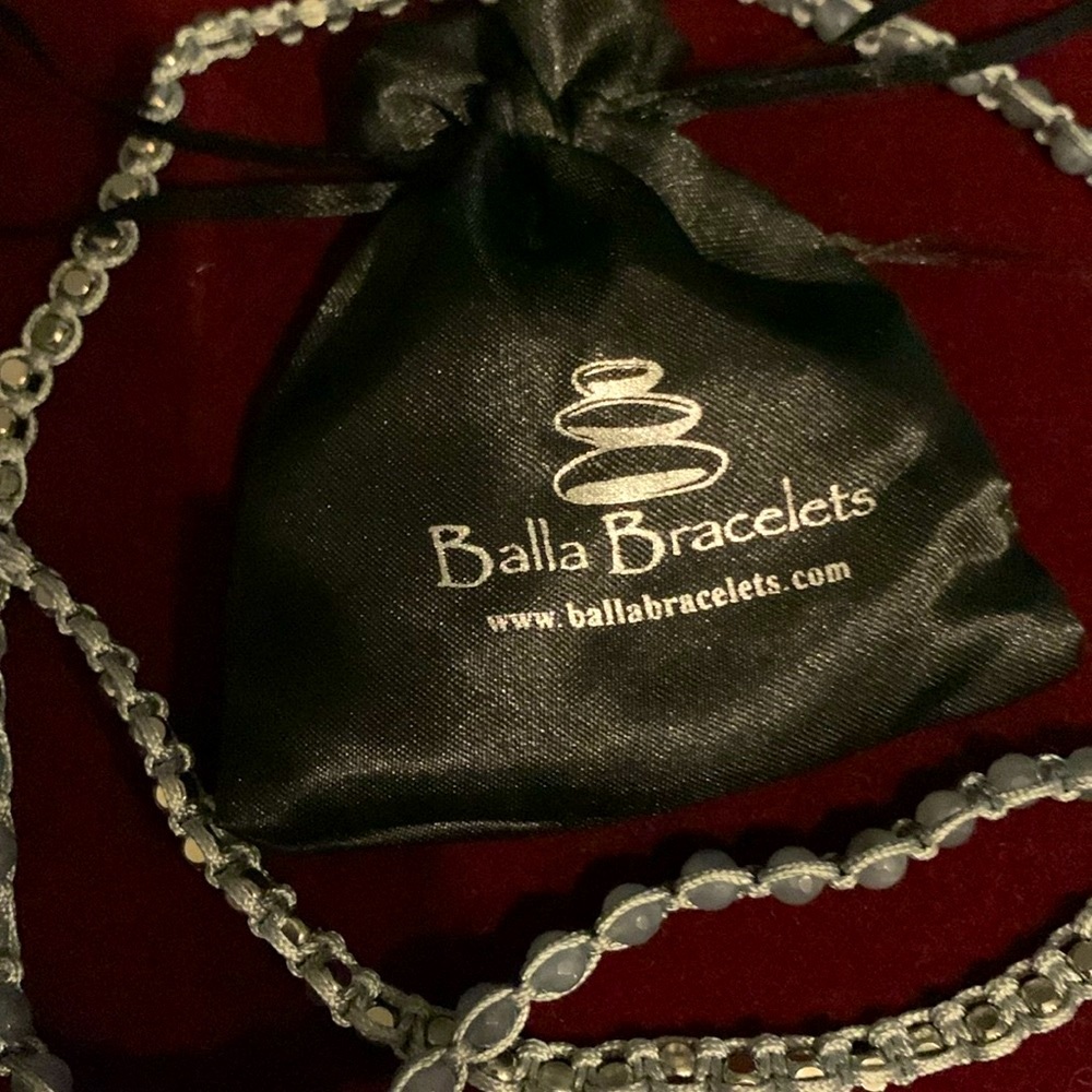 Balla Wrist Wrap shiny silver beads.  Size medium and in original black bag NWOT